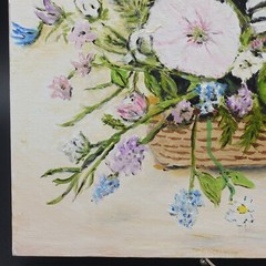 Bluebonnets Amateur Still Life Floral Oil Painting Unframed Signed M Norman 2018