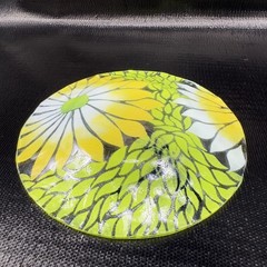 Sydenstricker Hand Made Round Dish Plate Multicolored Floral Pattern Signed 8.5”