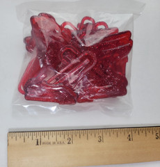 10 Wizard Of Oz Dorothy Red Glitter Plastic Shoes Paper Clips Warner Bros 2.5″