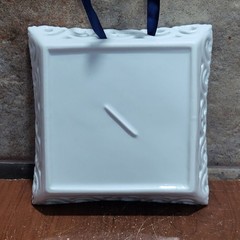 Porcelain Lace Cut Trinket Coin Candy Nut Dish Blue White Flower Wall Hanging