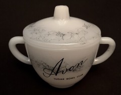 Vintage MCM Avon Sugar Bowl Club Federal Glass with Lid