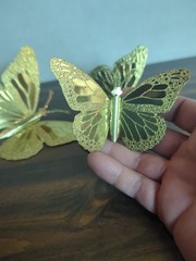 Set Of 3 Home Interiors & Gifts Gold Metal Butterflies Wall Decor Made In USA