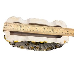 Italian Pottery Rococo Style Letter or Napkin Holder Yellow Floral