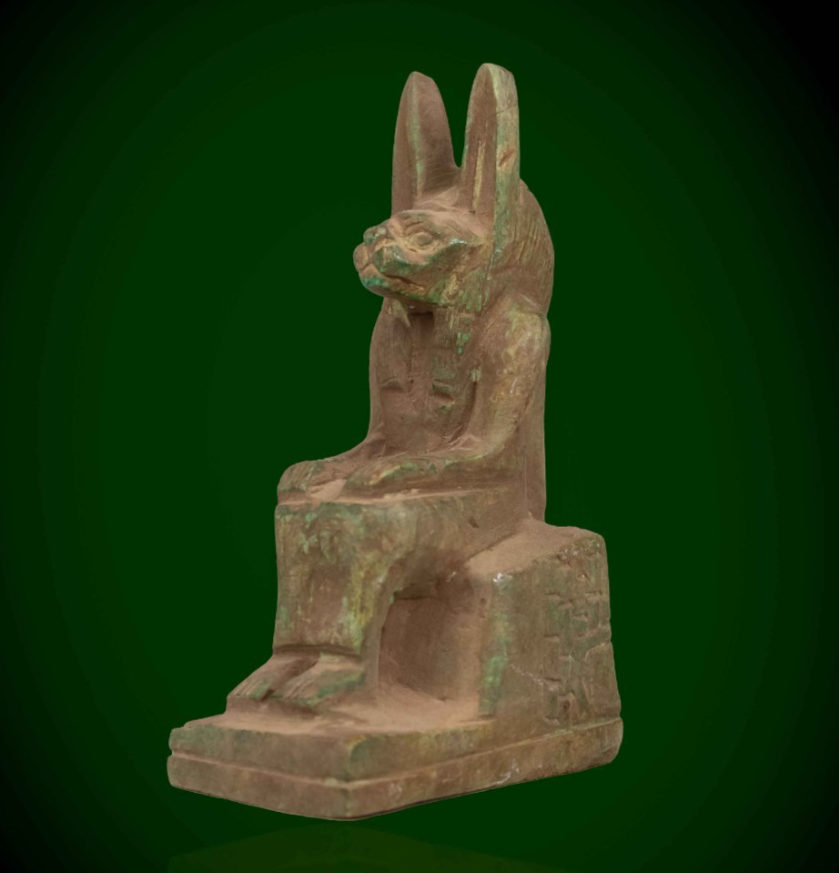 Ancient Egyptian Anubis Statue Rare Pharaonic Seated God Deity Stone Artifact BC
