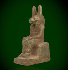 Ancient Egyptian Anubis Statue Rare Pharaonic Seated God Deity Stone Artifact BC