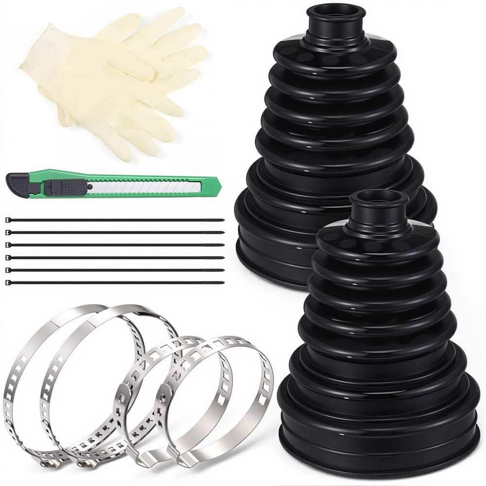 Chumia 2 Pcs Cv Boot Repair Kit, Fits Shaft Size 26-34mm, Include 2 Cv Axle Boot
