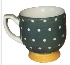Footed Large Mug PIONEER WOMAN From my Frontier to Yours Polka Dot Green Fun