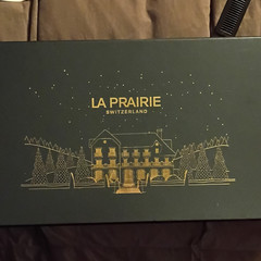 La Prairie Blue Gold Collectible Decorative Model Car Switzerland Plastic