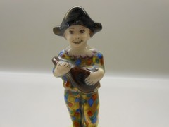 Authentic Limoges Box – France – Italian Medieval Harlequin Musician Minstrel