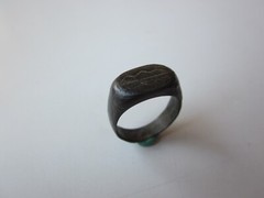 very rare ancient Viking engraved massive bronze ring with runes IX – X AD. (2)