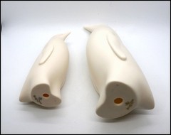 Vtg Meito Luxe China Modernist Penguin Figurine Pair MCM Noritake Blank Japan 2
