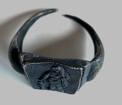 300 BC Ancient Roman Silver Ring Vesta the virgin goddess of hearth home family