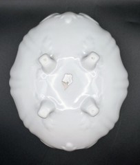 Antique Vintage Porcelain Footed Bowl Trinket Dish White Ornate Victorian