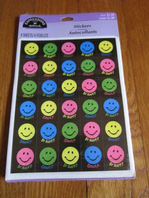 Hallmark Smiley Stickers 1990’s Be Happy Smile Face UNOPENED 120