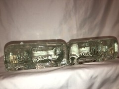 Adorable Vintage Scotty dogs Heavy Glass Bookends Figurines Fun
