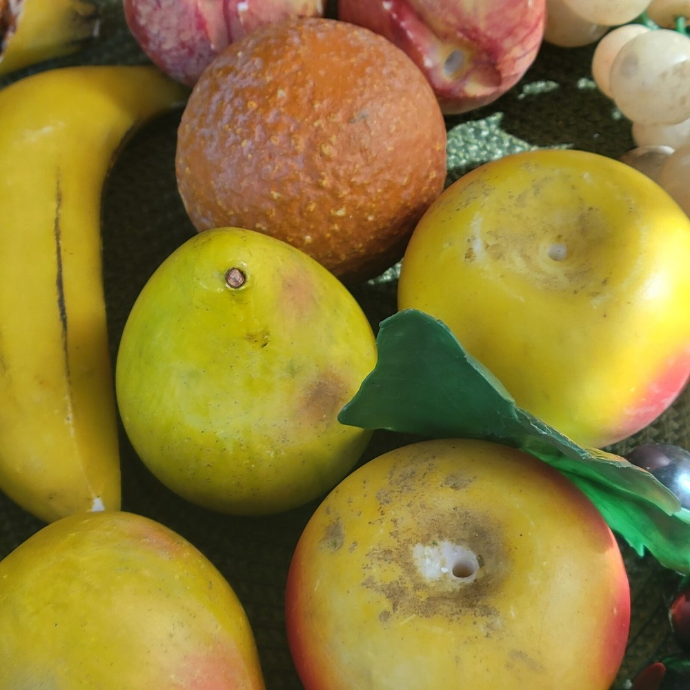MCM Vintage Alabaster Stone Faux Fruit Artificial 13 pieces Unbranded