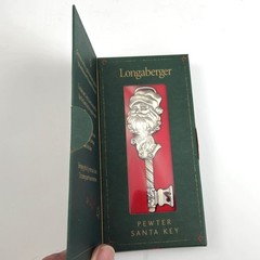 LONGABERGER PEWTER SANTA KEY NEW IN BOX