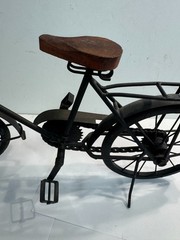 Large 19.5″ L Collectible Wooden & Wrought Iron Bicycle Model Black Vintage