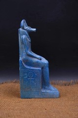 EGYPTIAN ANTIQUE STATUE RARE EGYPTIAN ANTIQUITIES OF GOD ANUBIS PHARAONIC BC