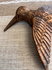 Vintage Homco Plastic Gold Hummingbird Wall Hanging