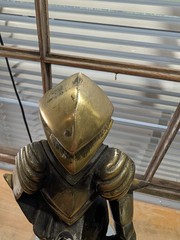 Medieval Knight Cast Metal Decor VTG Japan