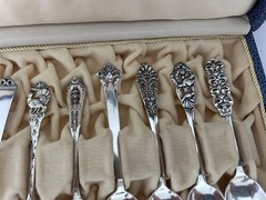 TH. Marthinsen Sterling Silver Assorted Demitasse Spoons Set of 12 Norway