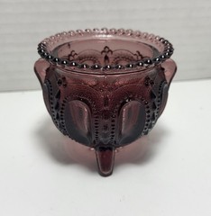 Vtg Degenhart Boyd Thumbprint Cauldron Gypsy Toothpick Candle Holder Amethyst