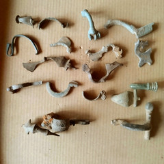 Lot of 10 Roman Bronze Fibulae Metal detecting finds