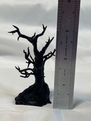 Halloween Haunted Spooky Black Dead Tree Display Ornament Tree 3D Solid Med