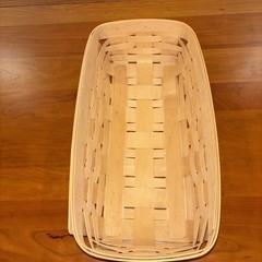 Longaberger RARE Natural Light Stain Bread Basket W/Hard Protector And Lid -MINT