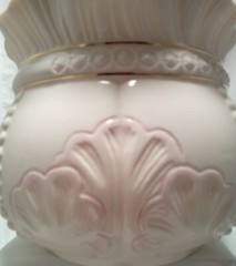 Belleek Fine Parian China Rosemore Planter, Pink Shells, Beads and Gild