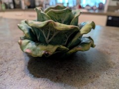 Vintage Detailed Ceramic Life-Like Cabbage 7.5″ X 4.25″ Unknown Maker