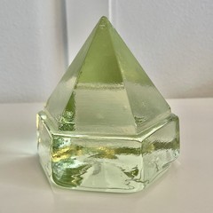 Vintage Nautical Light Green Glass Ship’s Deck Prism Maritime Hexagonal Heavy