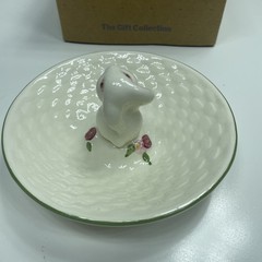 VTG 1980’s Avon Ceramic Bunny Rabbit Candy Dish In Original Packaging