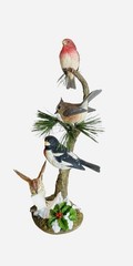 Vintage Danbury Mint National Geographic WINTER QUARTET Bird Figurine Statue 16″