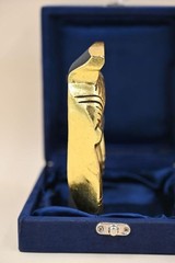 Gold Leaf Egyptian Goddess Hathor Ancient Egyptian Face and Solid Stone Figurine