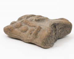 Authentic Pre-Columbian Stone Artifact Deity Head Figural Artifact 2-3/4″ Wide