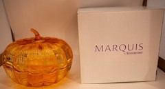 Marquis By Waterford Crystal 8″ Orange Pumpkin Candy Dish/Bowl Made In Germany