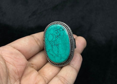 Beautiful Afghan Silver Old Vintage Central Asia Ring With Turquoise Stone