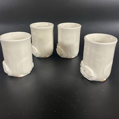 Vintage Fitz and Floyd “PORKY MUG” Cups No handle Set Of 4