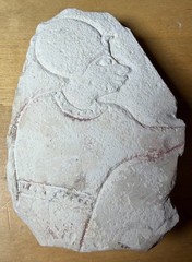 Replica Egyptian Limestone Relief Fragment Ostracon Hieroglyphic – Vintage