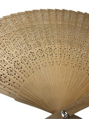Traditional Carved Wooden Hand Fan with Tassel – Ornate Gift Box Set
