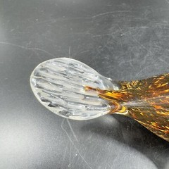 Hand Blown Art Glass Bird Figurine Paperweight Glass Artist Signed JC Vintage