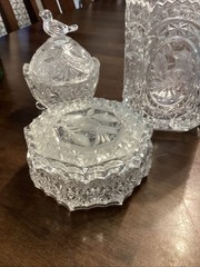 3 Set VTG HOFBAUER BYRDES Crystal Trinket Boxes Bird, W. Germany Mid-late 1900s
