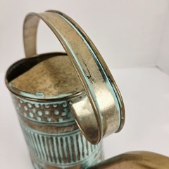 VTG Metal Copper Watering Can Decor Green Verdigris Teal Patina 0.5 Gal 12″
