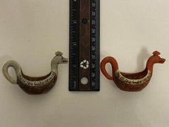 LOT 2 Candy Design Norway Viking Ship Danish Nordic Head Boat Ocean Sea Vintage