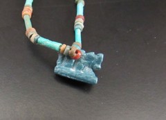 NILE Ancient Egyptian Apis Bull Amulet Mummy Bead Necklace ca 300 BC