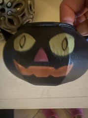 Mary Engelbreit Enesco Metal Black Cat Head Ghoul Face Rare Halloween 4 Cats 03
