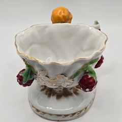 VTG Porcelain Centerpiece Bowl Cherub Occupied Japan Hand Painted Gold Trim