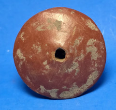 PRE-COLUMBIAN MIXTEC DECORATED CERAMIC SPINDLE WHORL